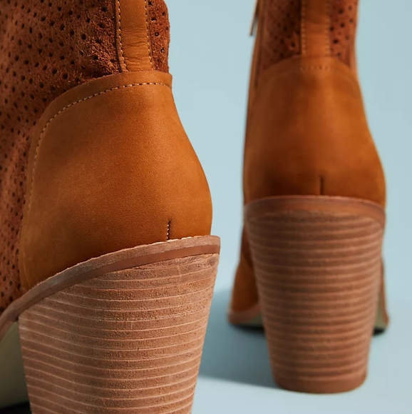 Anthropologie Perforated Heeled Booties - Picture 4 of 12